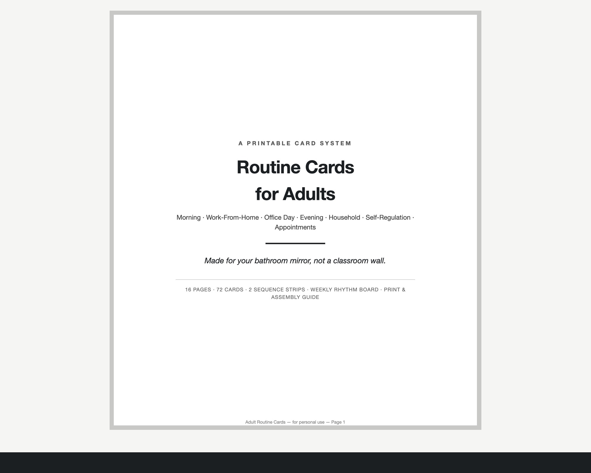 Adult Visual Routine Cards preview