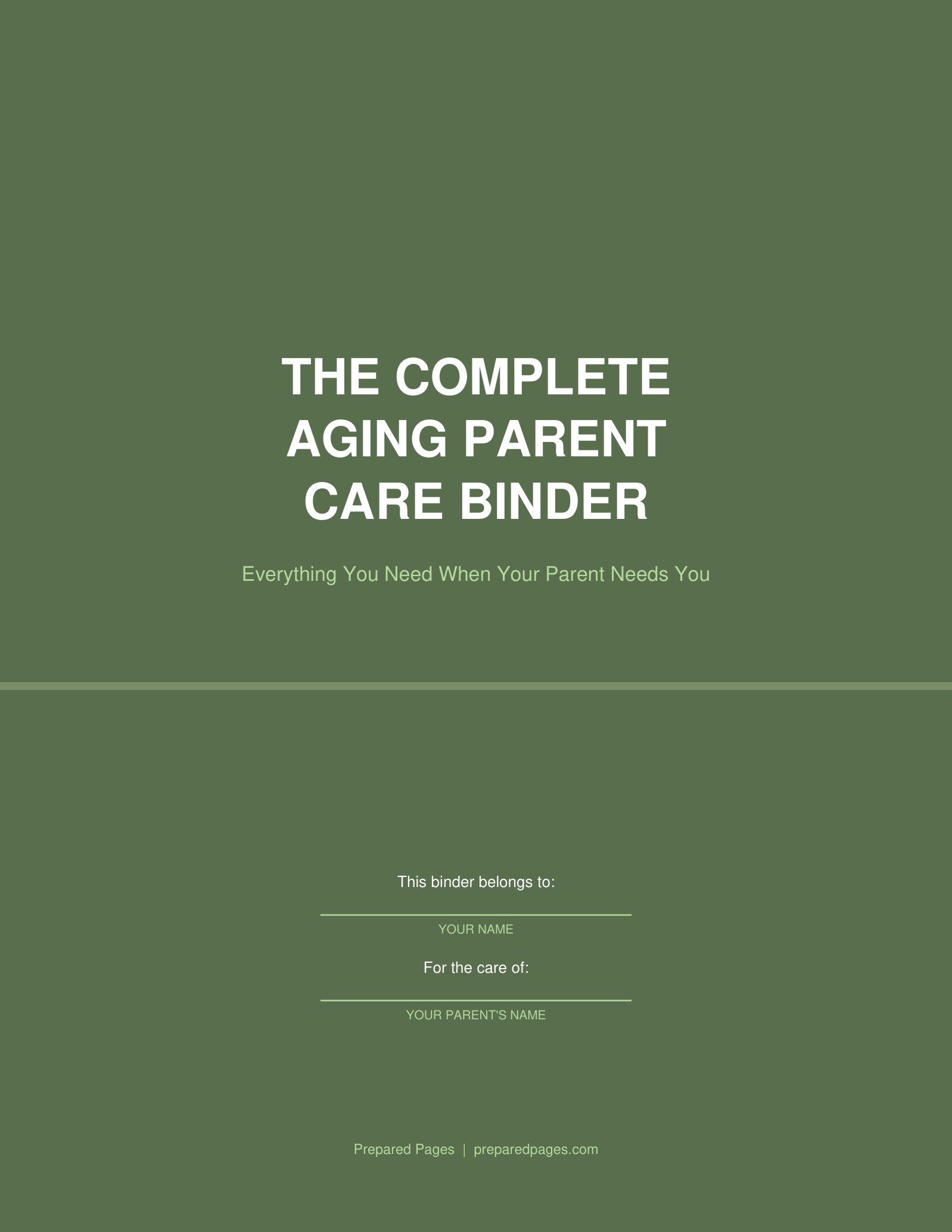 Aging Parent Care Binder preview