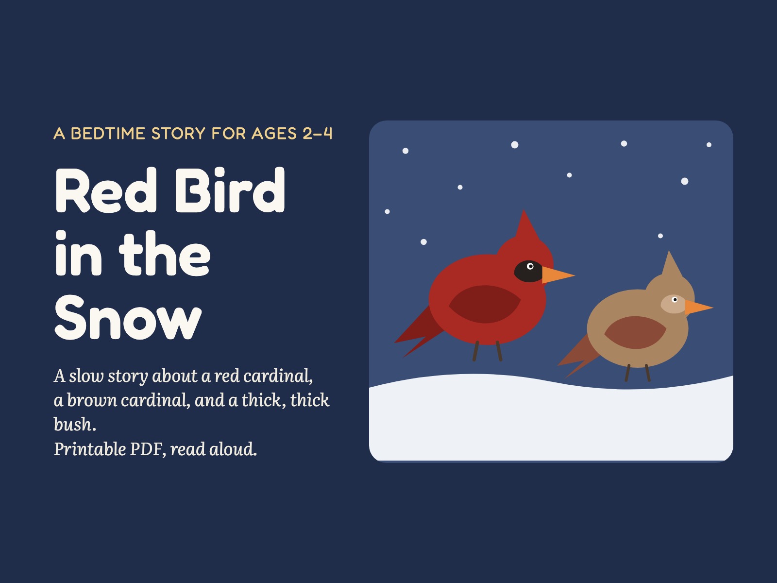 Red Bird in the Snow: A Cardinal Bedtime Story for Ages 2-4 preview