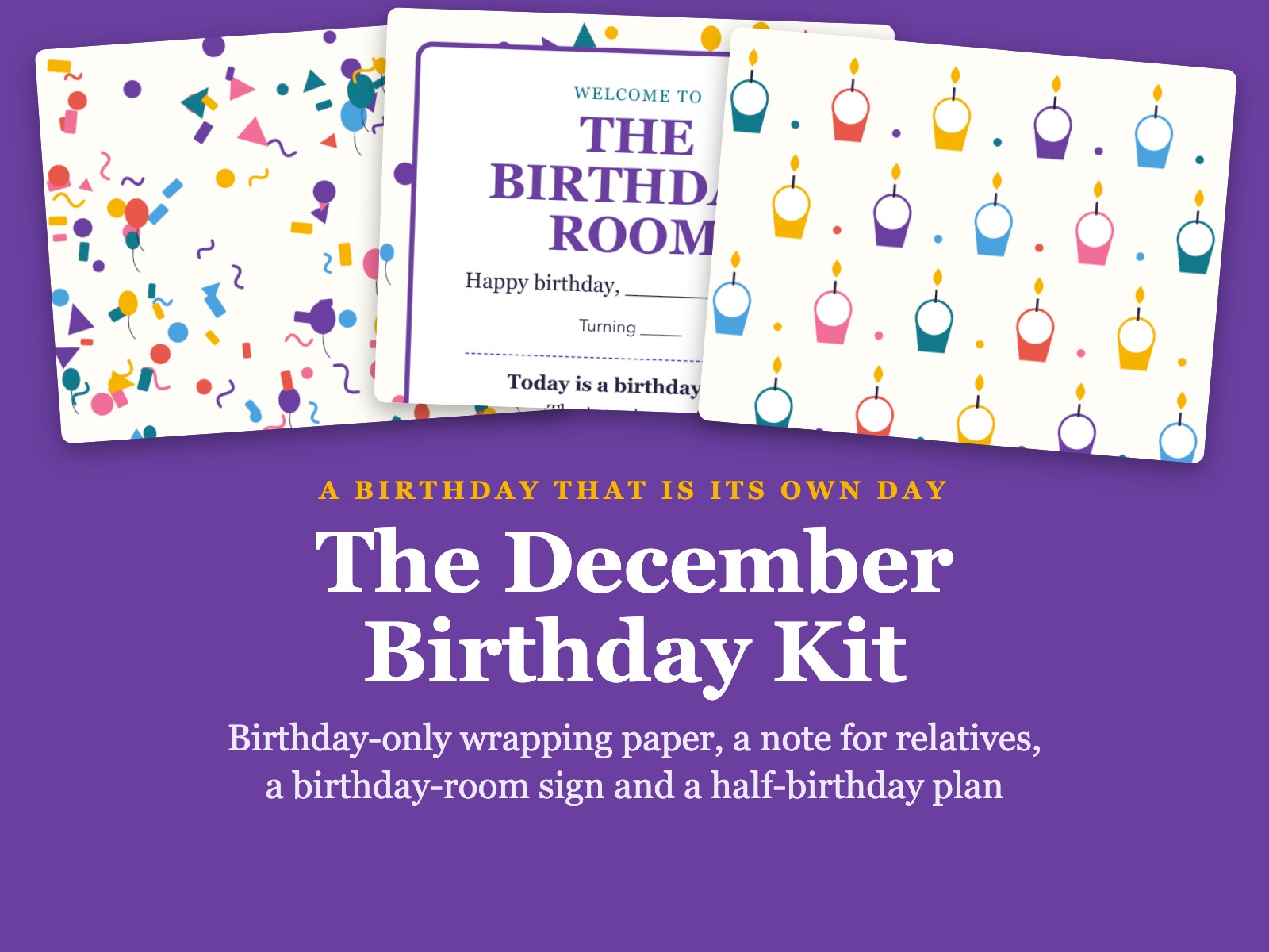 December Birthday Kit: Keep the Birthday Separate from Christmas, with Wrapping Paper preview