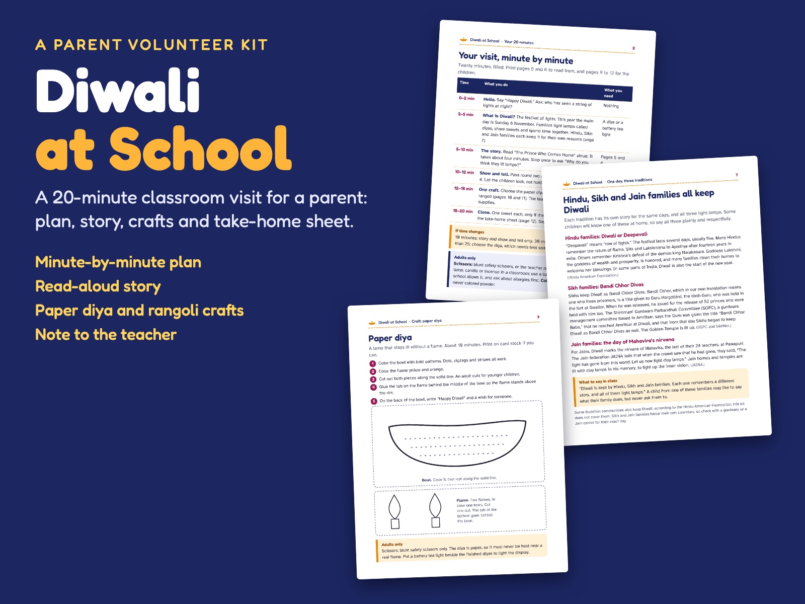 Diwali at School: Parent Volunteer Kit for a 20-Minute Classroom Visit — page preview