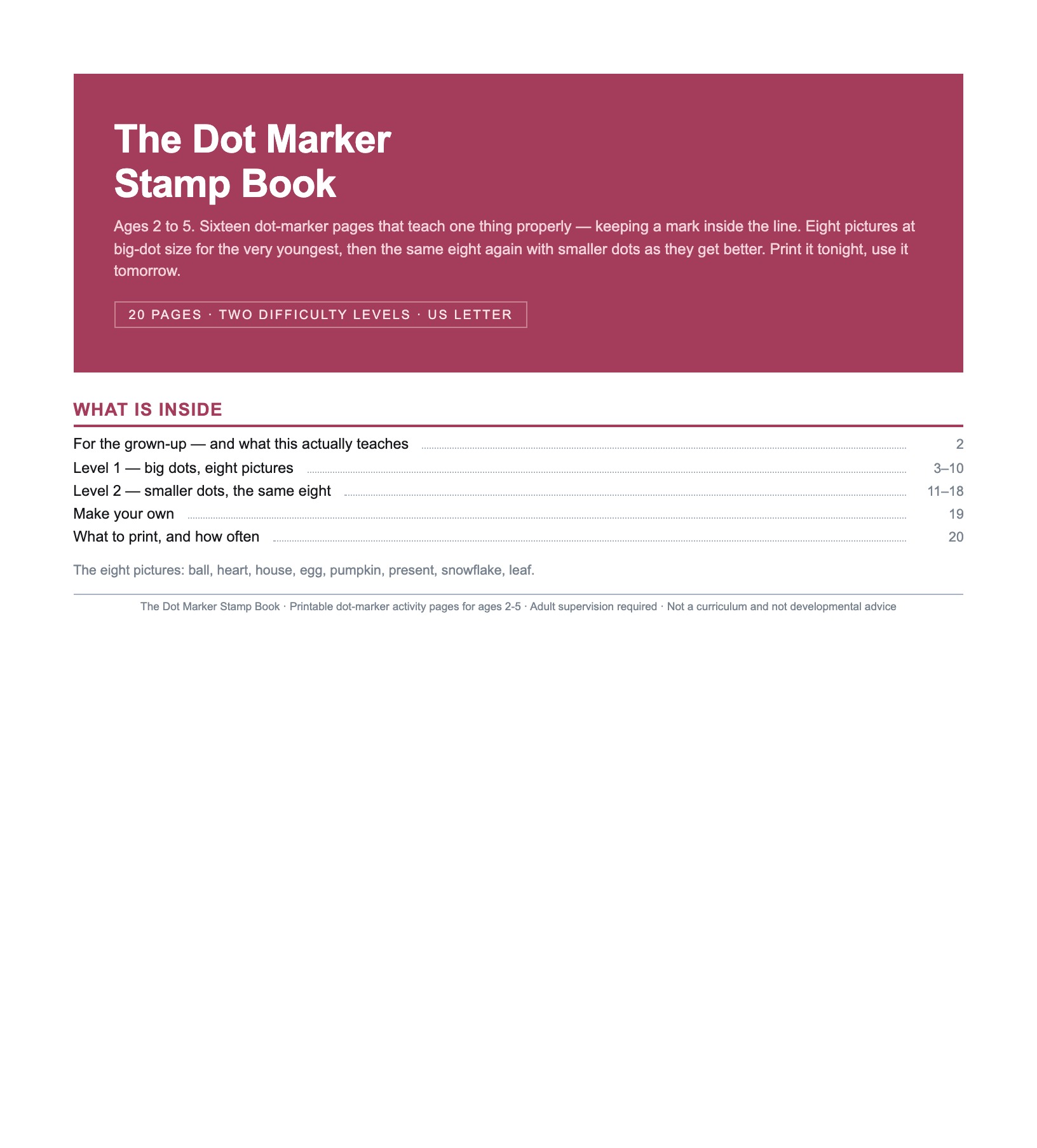 Dot Marker Printables Stamp Book preview