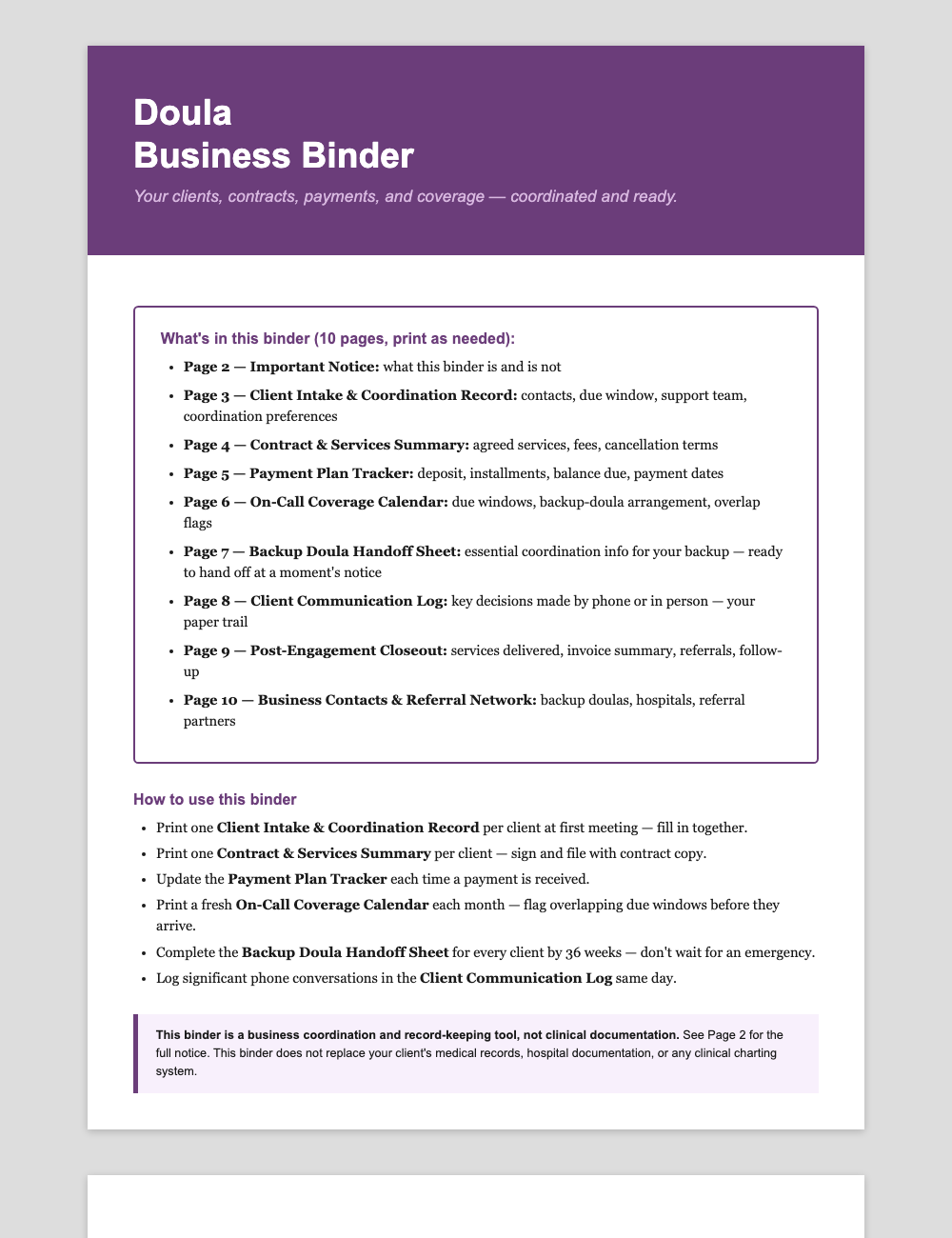 Birth Doula On-Call Schedule & Client Intake Forms preview