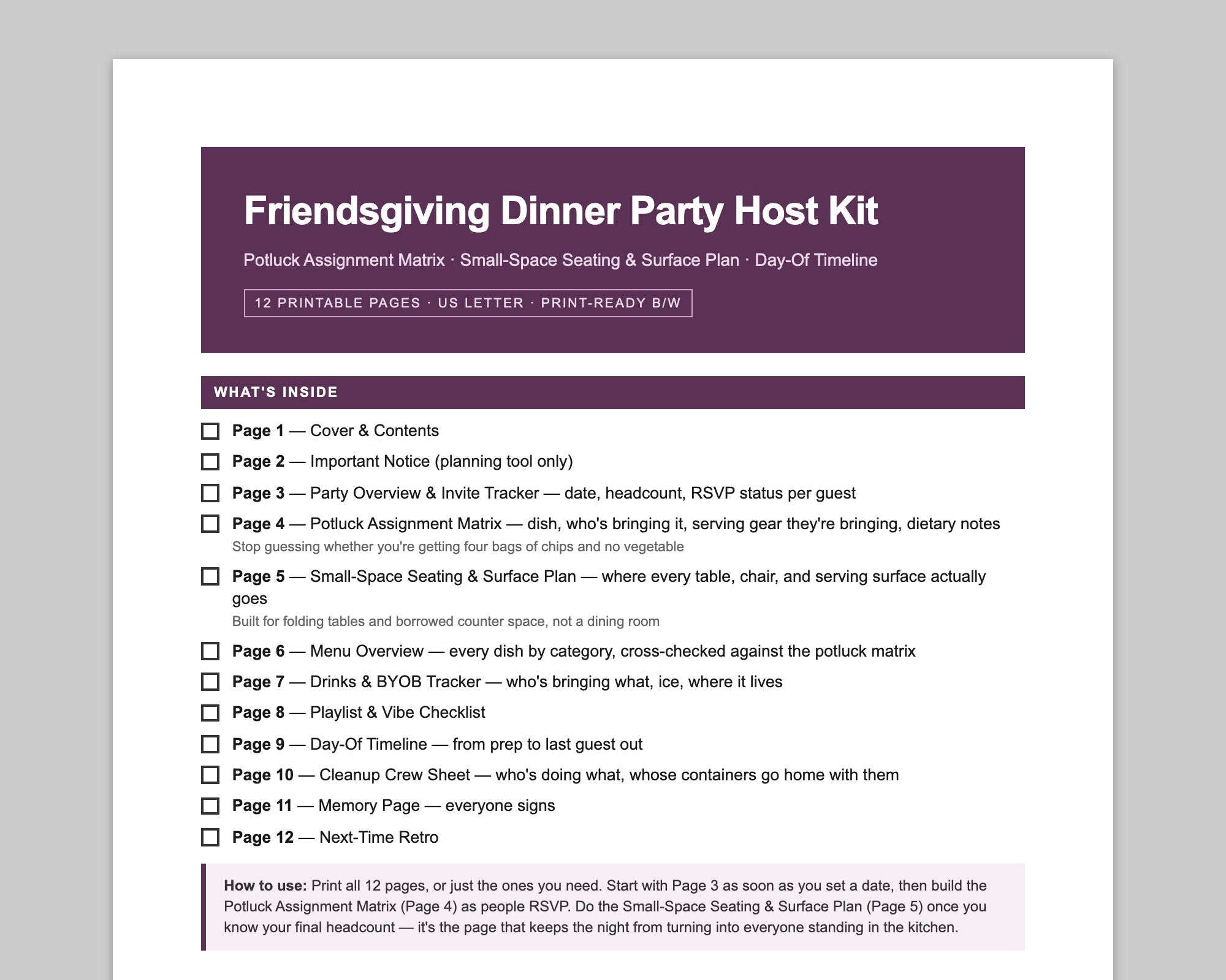 Friendsgiving Dinner Party Host Kit preview