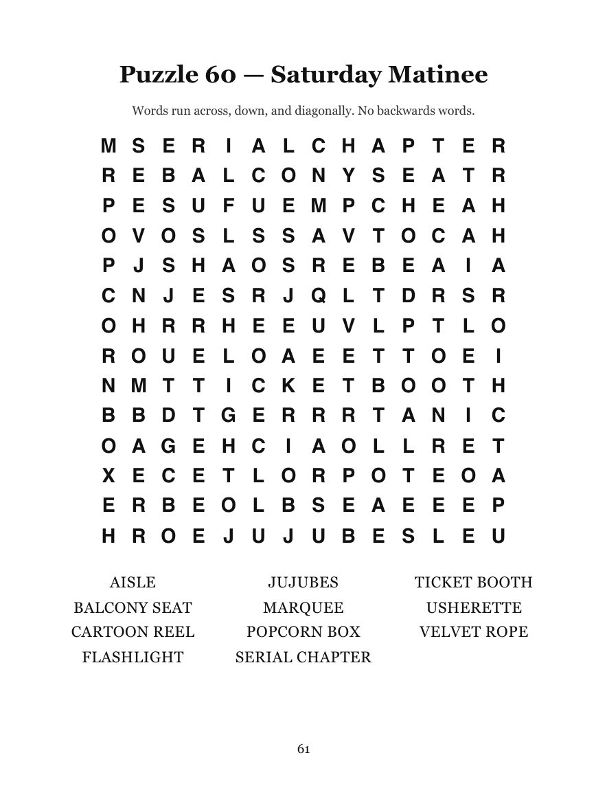 Good Old Days Word Search preview