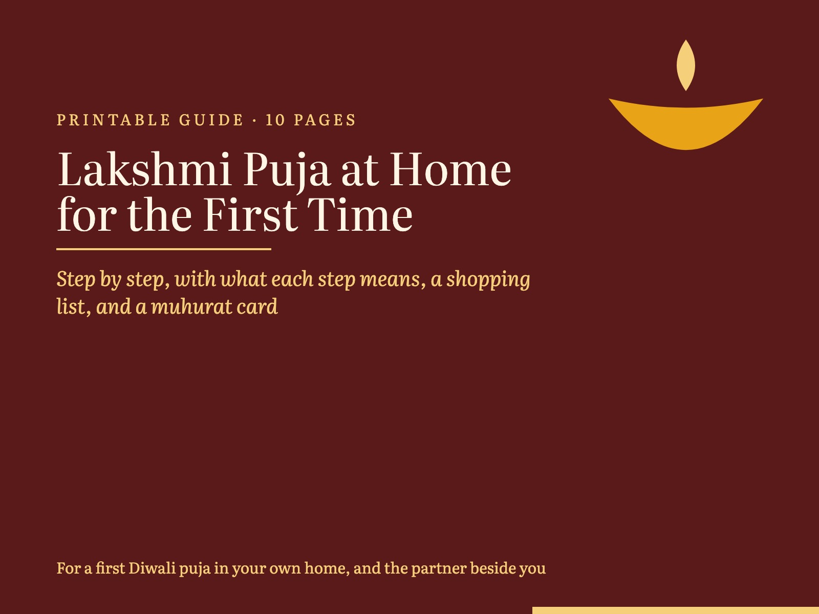 Lakshmi Puja at Home Step by Step: First-Time Printable Guide preview