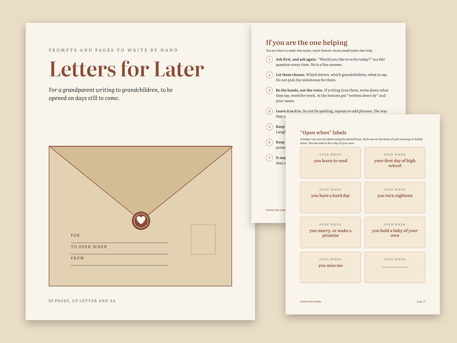 Letters to Grandchildren to Open Later: Prompts and Pages for a Grandparent — page preview