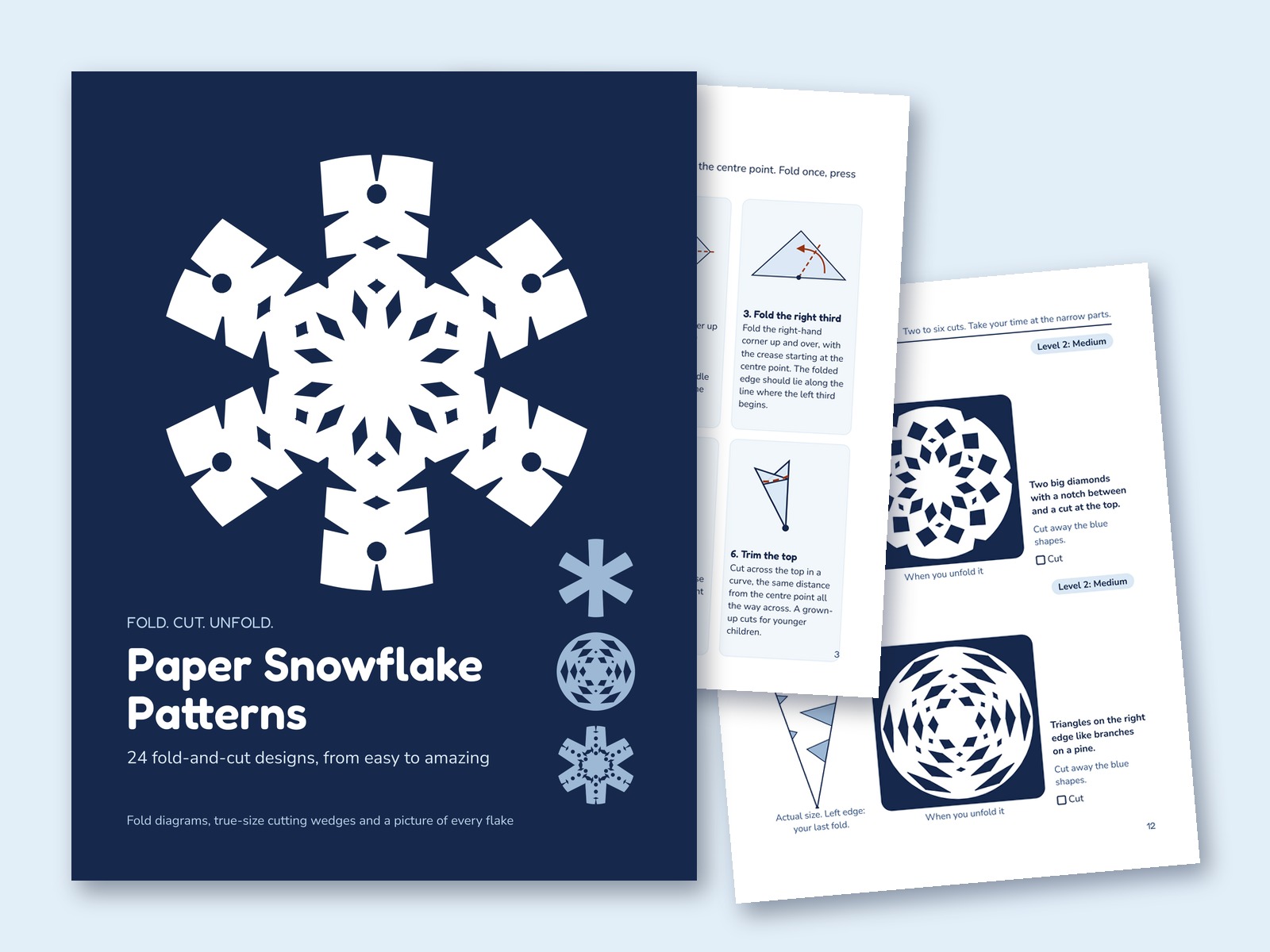 Paper Snowflake Patterns: 24 Fold-and-Cut Designs, Easy to Amazing — page preview