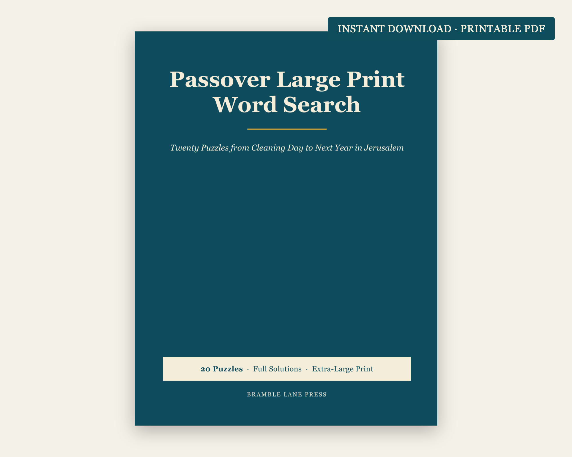 Passover Word Search — Large Print preview