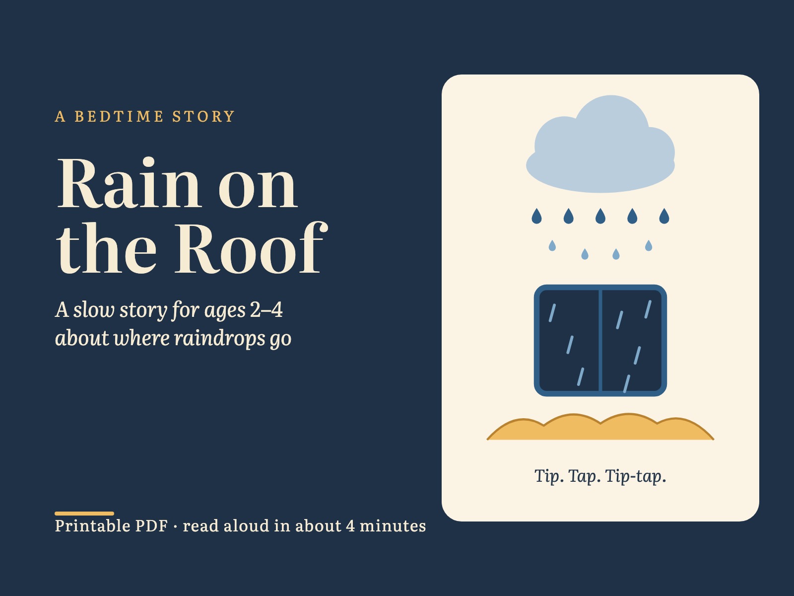 Rain on the Roof Bedtime Story for Ages 2-4: Where Raindrops Go — page preview