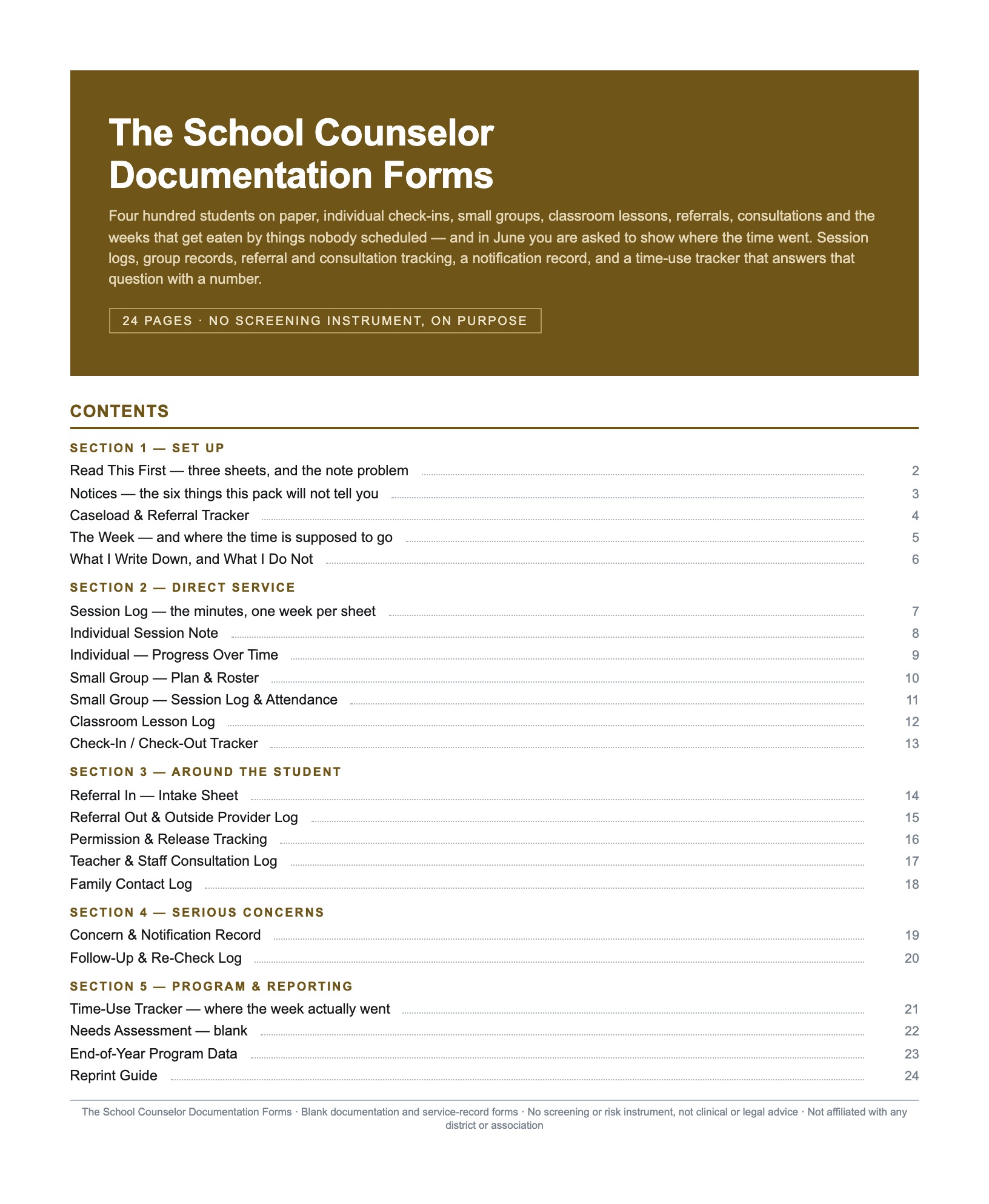 School Counselor Documentation Forms preview