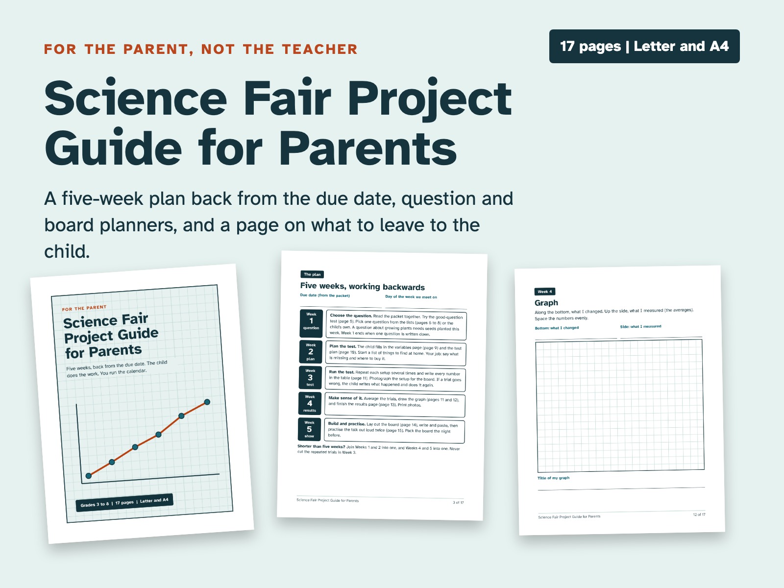 Science Fair Project Guide for Parents: Week-by-Week Plan and Planners — page preview