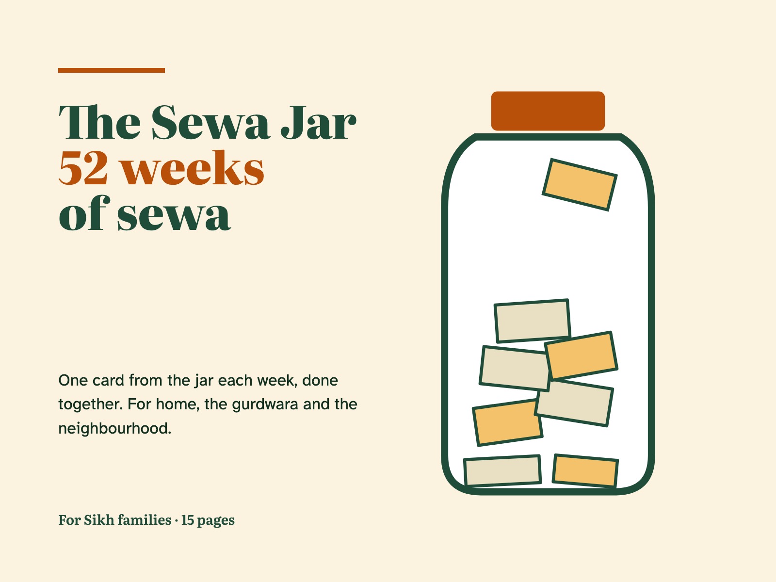 The Sewa Jar: 52 Weeks of Selfless Service Cards for Sikh Kids — page preview