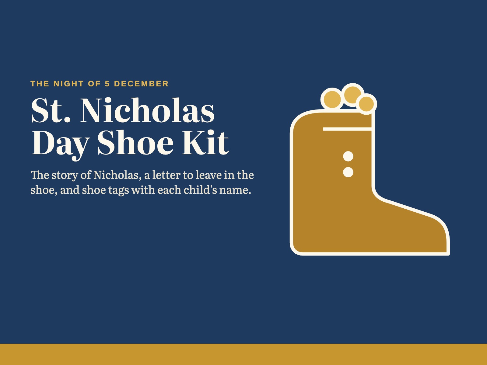 St. Nicholas Day Shoe Kit for Kids: Story, Letter from St. Nicholas and Shoe Tags — page preview