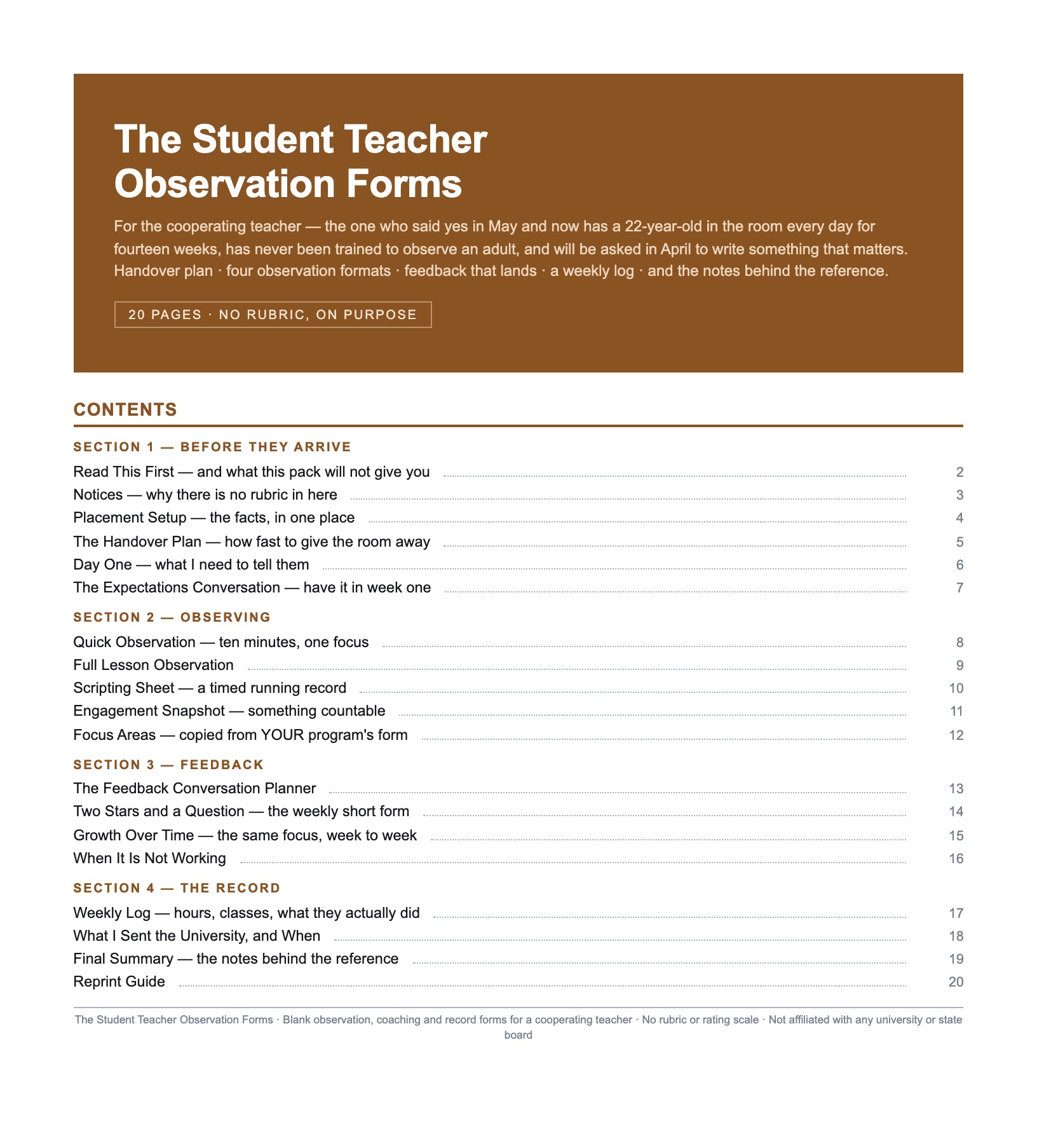 Student Teacher Observation Forms preview